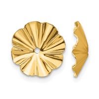 14K Yellow Gold Polished Fancy Fluted Earring Jackets view 1