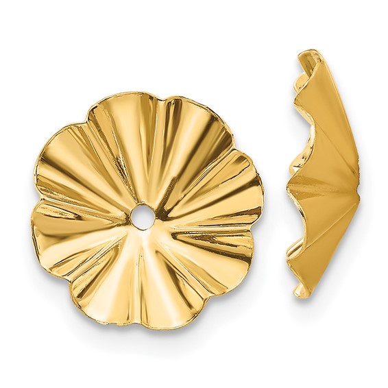 14k Polished Fancy Fluted Earring Jackets