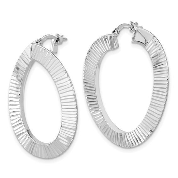 Sterling Silver Rhodium-plated DC Hoop Earrings