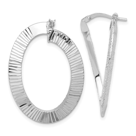 Sterling Silver Rhodium-plated DC Hoop Earrings