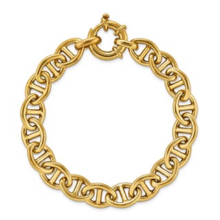 Affordable Expressions Sterling Silver Yellow-plated Classic 7.5" link with Spring Lock Bracelet