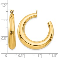 14K Yellow Gold Polished Hollow Tapered Hoop Earring Jackets view 3