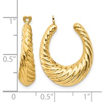 14K Yellow Gold Polished Twisted Hollow Hoop Earring Jackets view 3