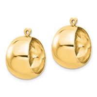14K Yellow Gold Polished Tapered Hoop Earring Jackets view 2