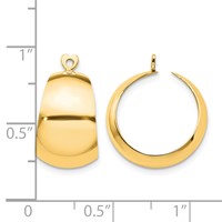 14K Yellow Gold Polished Tapered Hoop Earring Jackets view 3