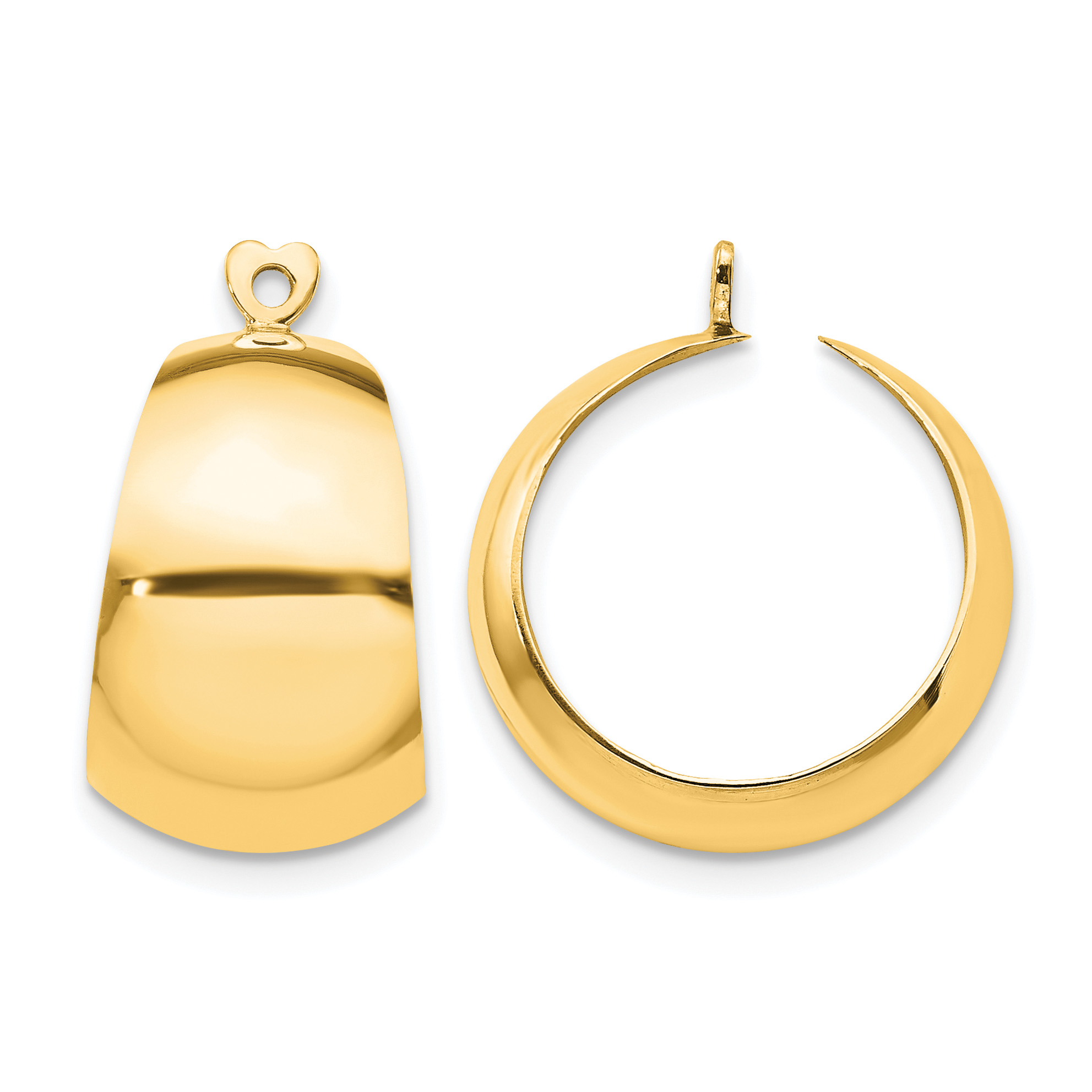 14k Polished Hoop Earring Jackets (E632J)