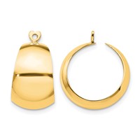 14K Yellow Gold Polished Tapered Hoop Earring Jackets view 1