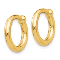 14K Yellow Gold 2.5x 10mm Polished Tube Hoop Non-pierced Earrings view 2