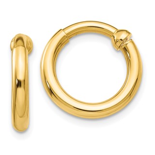 Gold Non-pierced Tube Hoop Earrings