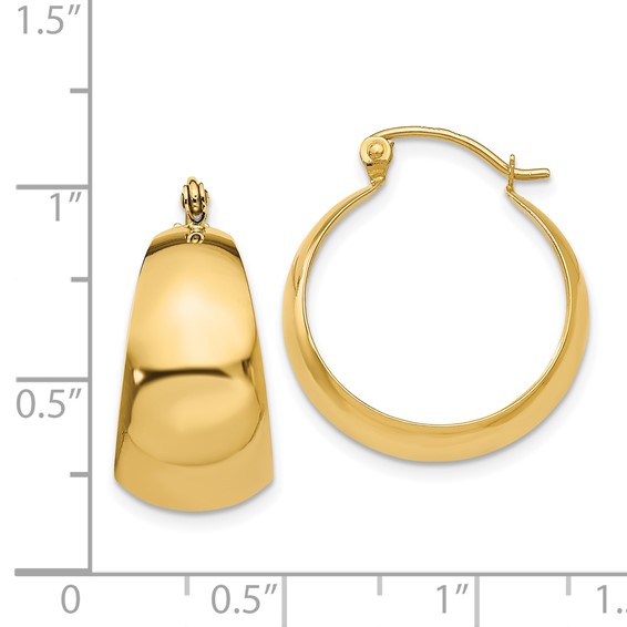 Gold Graduating Polished Hoop Earrings