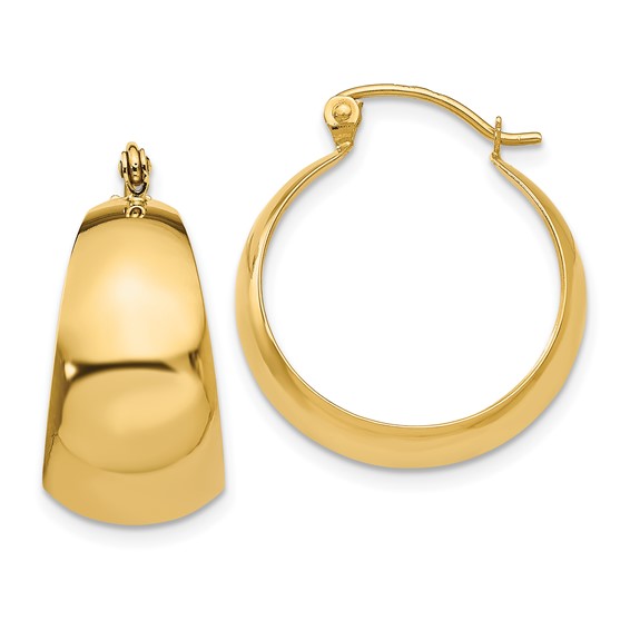 Gold Graduating Polished Hoop Earrings