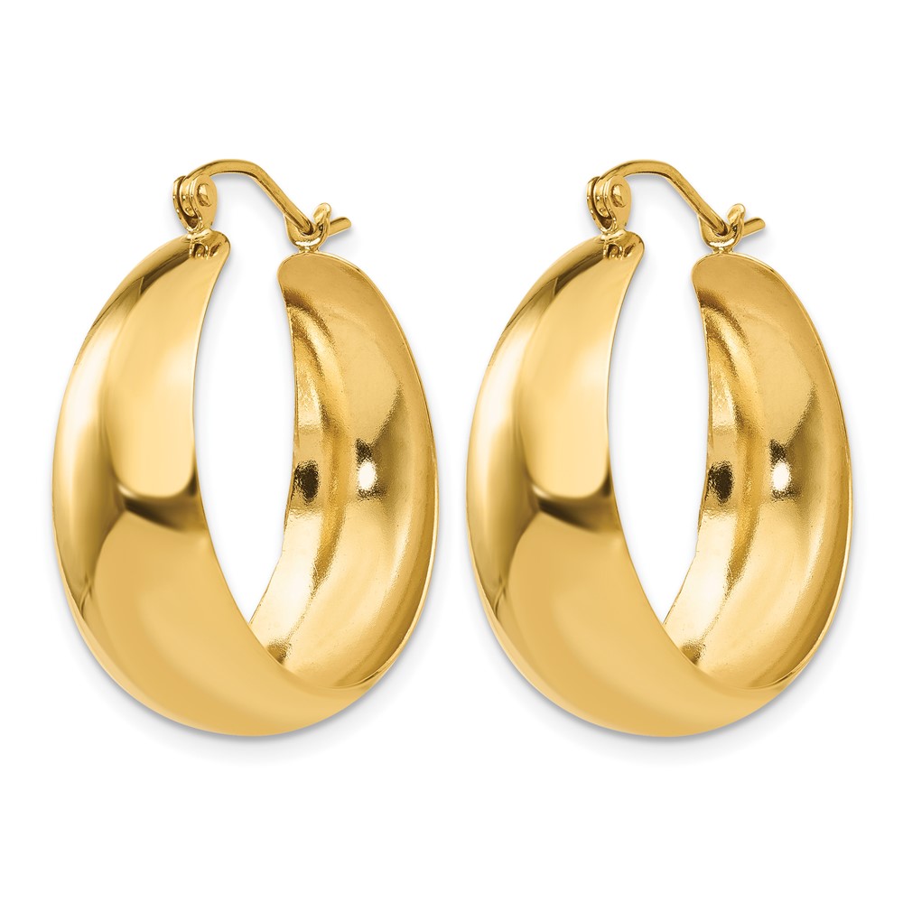 14k Polished 10.5mm Tapered Hoop Earrings (E674)