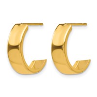 14K Yellow Gold Hoop Earrings view 2