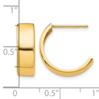 14K Yellow Gold Hoop Earrings view 4