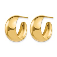14K Yellow Gold Small Hoop Earrings view 2