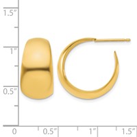 14K Yellow Gold Small Hoop Earrings view 3