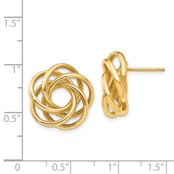 Gold Love Knot Post Earrings