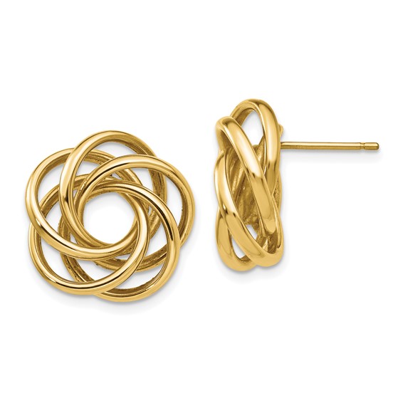 Gold Love Knot Post Earrings