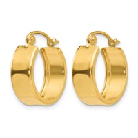 14K Yellow Gold 5.75x 17mm Polished Hoop Earrings view 2