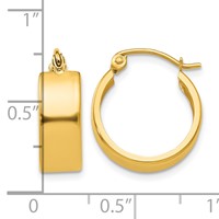 14K Yellow Gold 5.75x 17mm Polished Hoop Earrings view 4