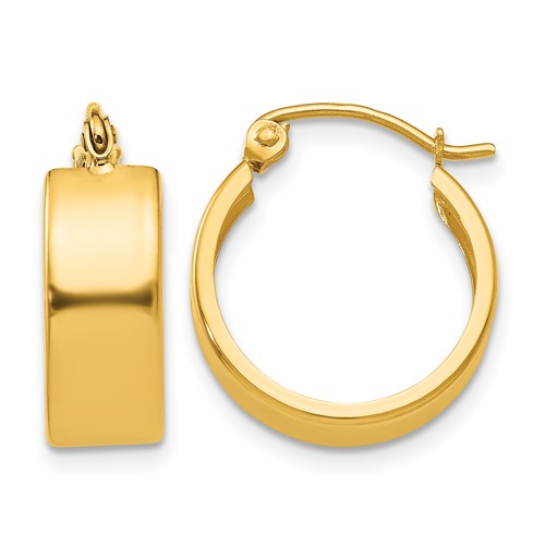 14K Yellow Gold 5.75x 17mm Polished Hoop Earrings