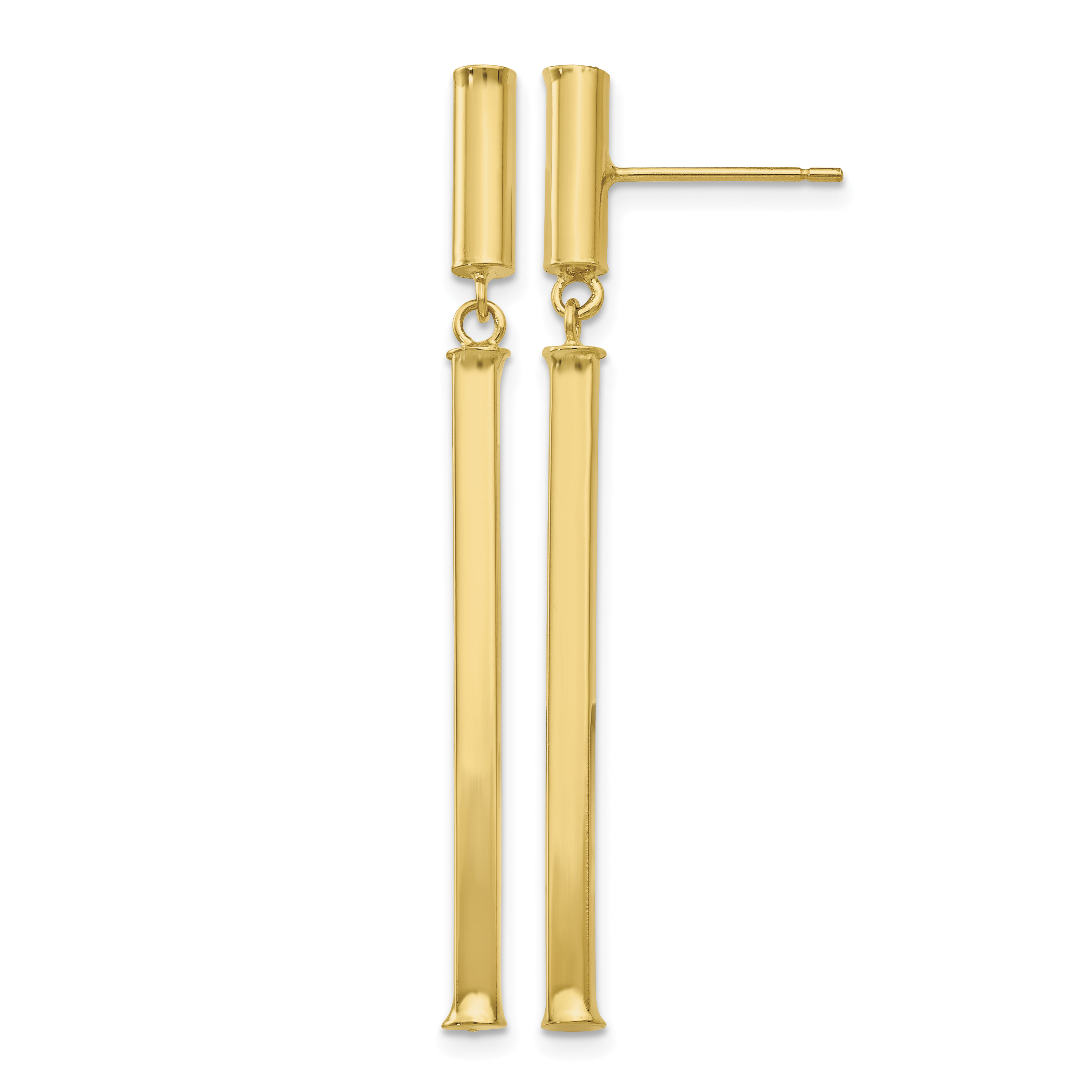 14k Fancy Squared Post Dangle Earrings (E815)