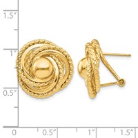 14K Yellow Gold Polished and Twisted Fancy Omega Back Post Earrings view 4