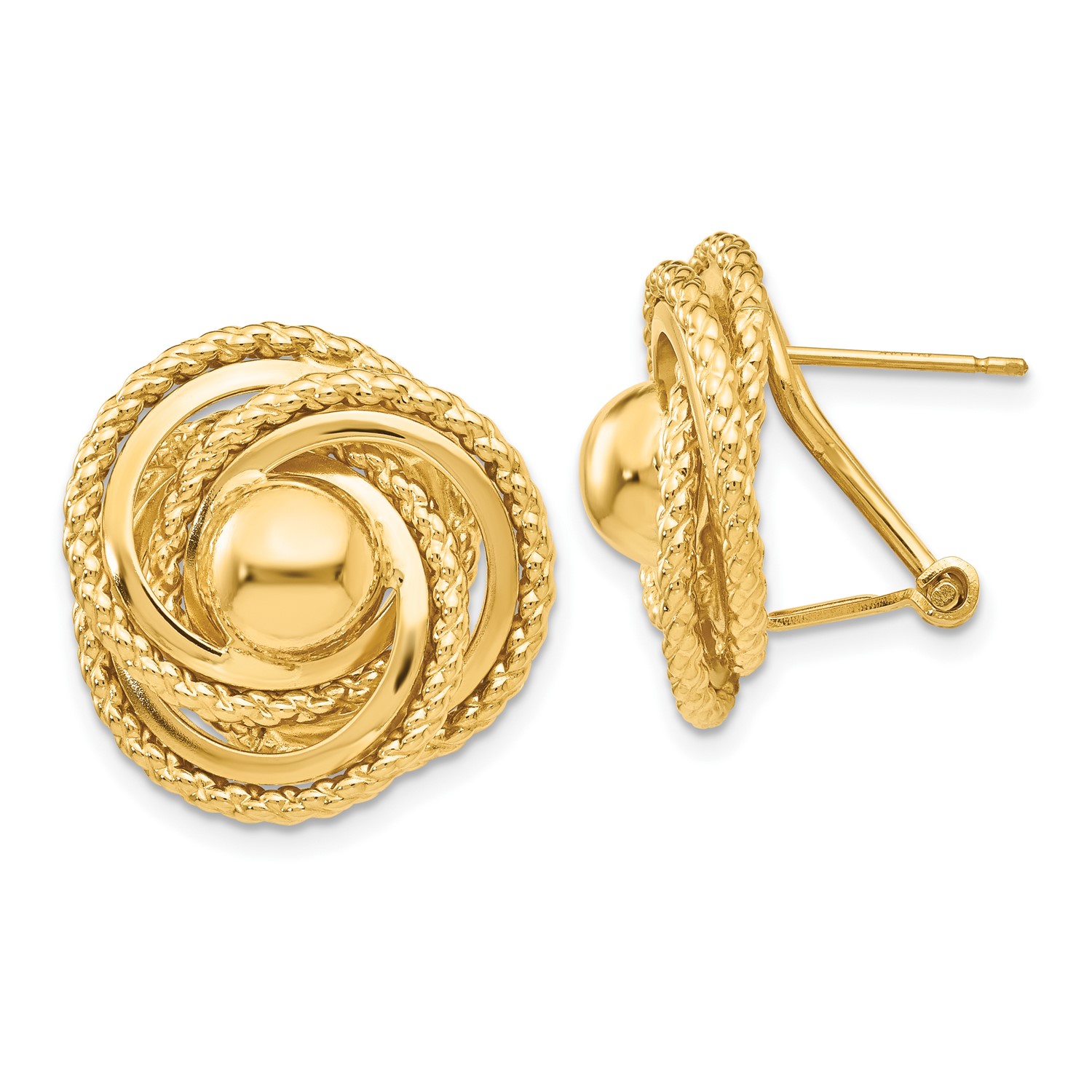 14k Yellow Gold Polished Twisted Fancy Omega Back Post Earrings Ebay 14k Yellow Gold Polished Twisted Fancy Omega Back Post Earrings