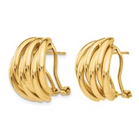 14K Polished Fancy Omega Back Post Earrings view 2