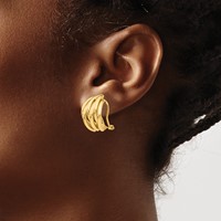 14K Polished Fancy Omega Back Post Earrings view 3