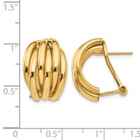 14K Polished Fancy Omega Back Post Earrings view 4