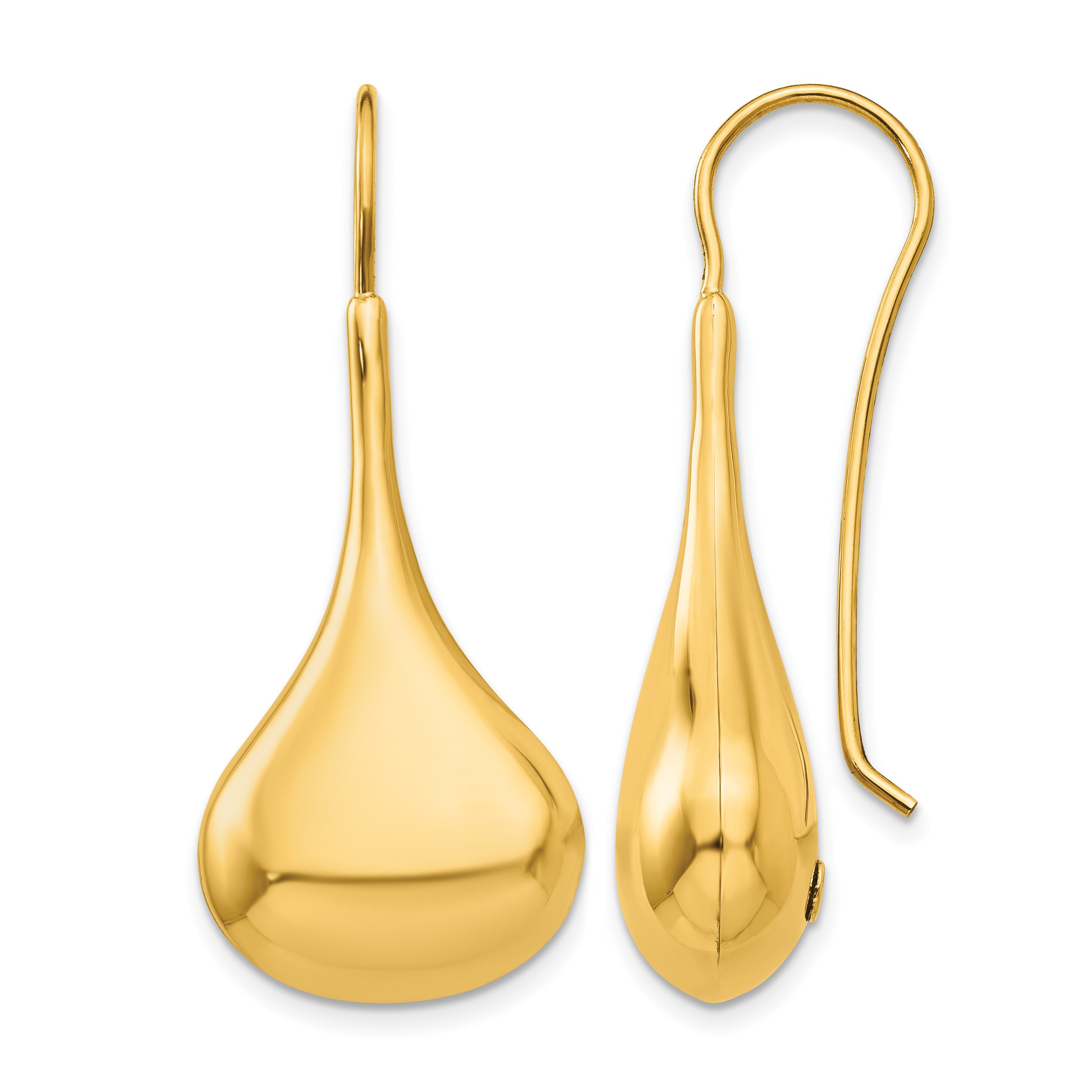 14k Polished Abstract Wire Earrings (E857)