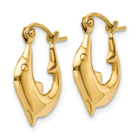 Gold Dolphin Hoop Earrings
