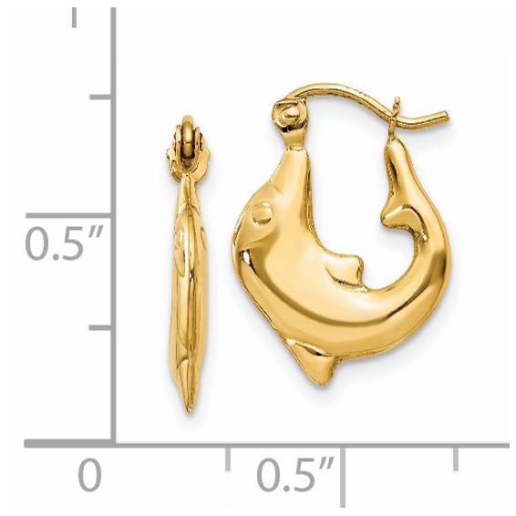 Gold Dolphin Hoop Earrings