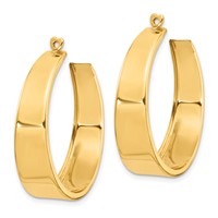 14K Polished Tapered Hoop Earring Jackets view 2