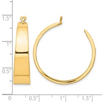 14K Polished Tapered Hoop Earring Jackets view 3