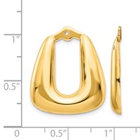 14K Yellow Gold Polished Square Hoop Earring Jackets view 3