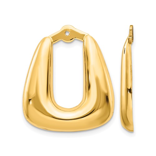 14K Yellow Gold Polished Square Hoop Earring Jackets