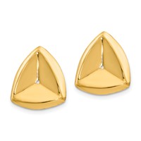 14K Yellow Gold Polished Triangle Earring Jackets view 2