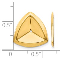 14K Yellow Gold Polished Triangle Earring Jackets view 3