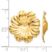 14K Yellow Gold Polished Floral Earring Jackets view 3