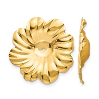 14K Yellow Gold Polished Floral Earring Jackets view 1