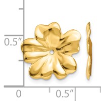 14K Yellow Gold Polished Floral Earring Jackets view 3