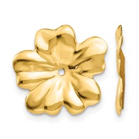 14K Yellow Gold Polished Floral Earring Jackets view 1