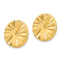 14K Yellow Gold Polished Sunburst Earring Jackets view 2