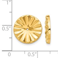 14K Yellow Gold Polished Sunburst Earring Jackets view 3