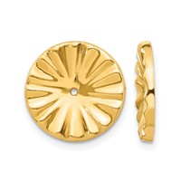 14K Yellow Gold Polished Sunburst Earring Jackets view 1
