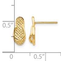 14K Yellow Gold Polished Flip-Flop Post Earrings view 4