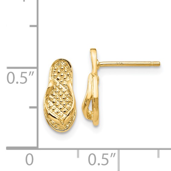 14k Polished Flip-Flop Post Earrings