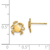 14K Polished Crab Post Earrings view 4